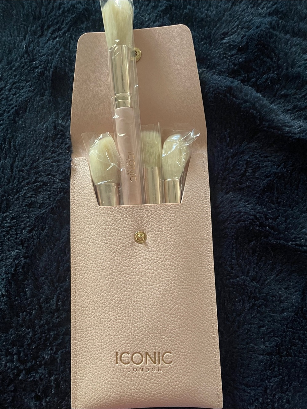 ICONIC London Pink Makeup Brush Set with Matching Case